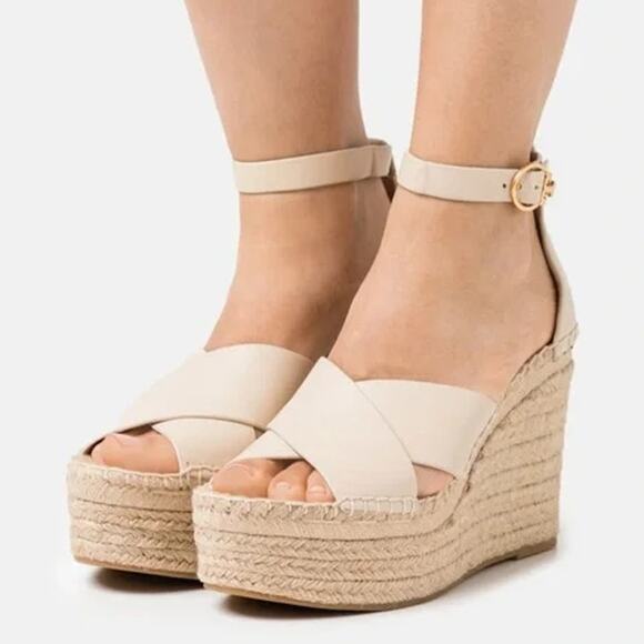 Tory Burch Shoes - Tory Burch Selby Wedge Platform Espadrilles Leather Criss Cross Heels Sandals